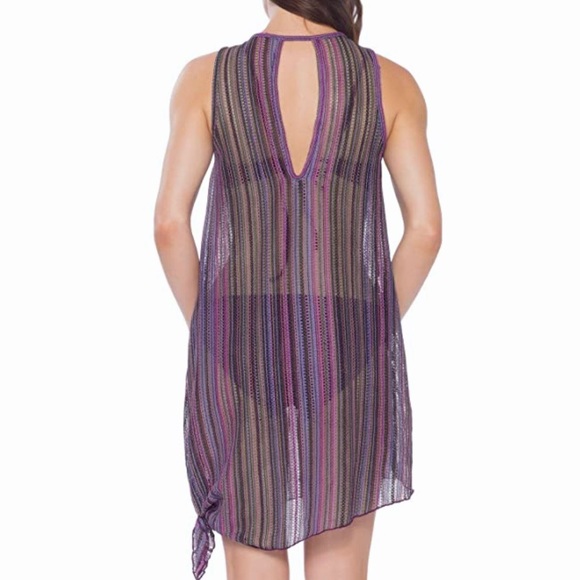 Becca Swim Knit Coverup Purple with Tied Knot! - Picture 2 of 9